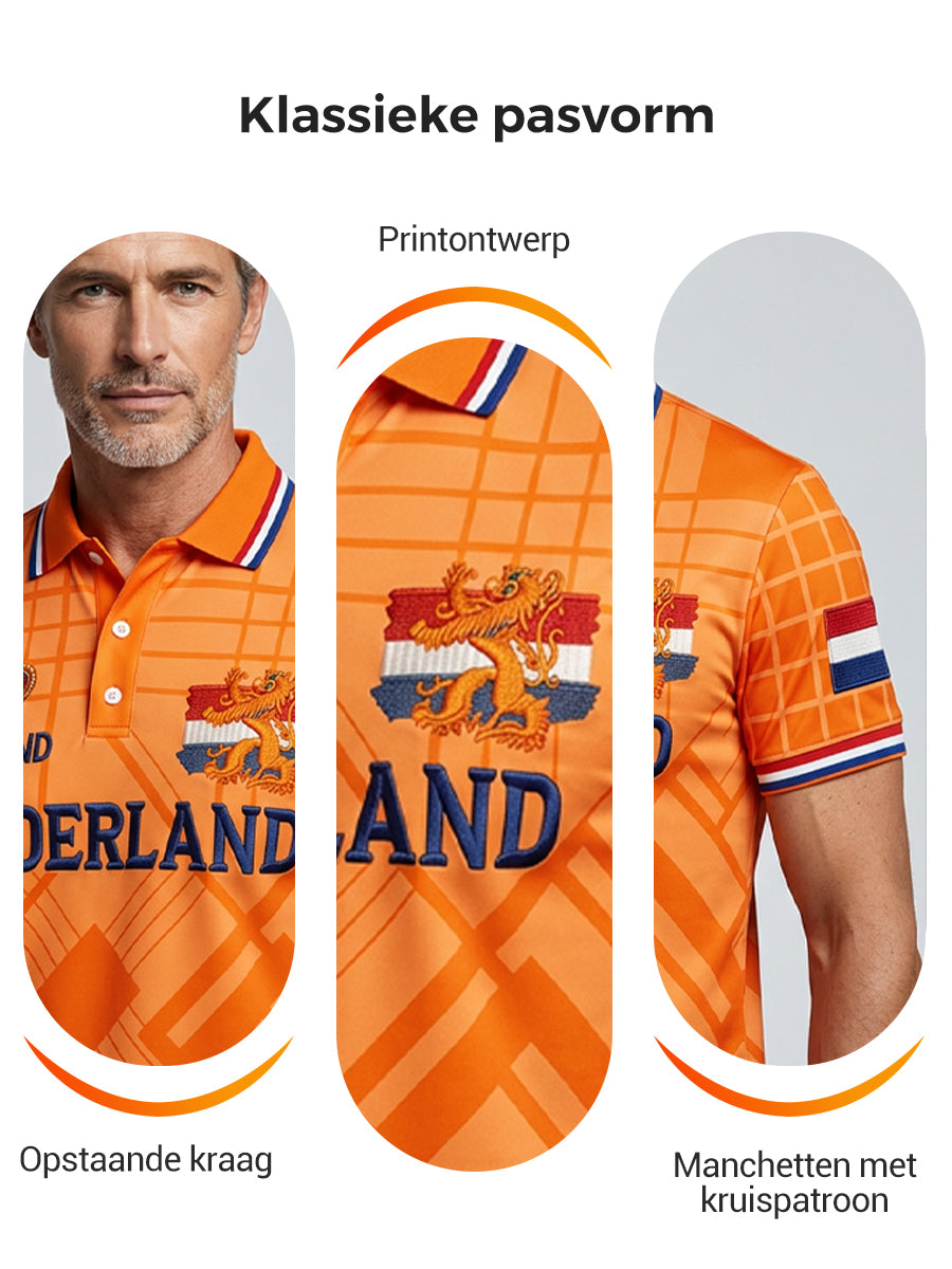 Herenpolo met koningsdagprint