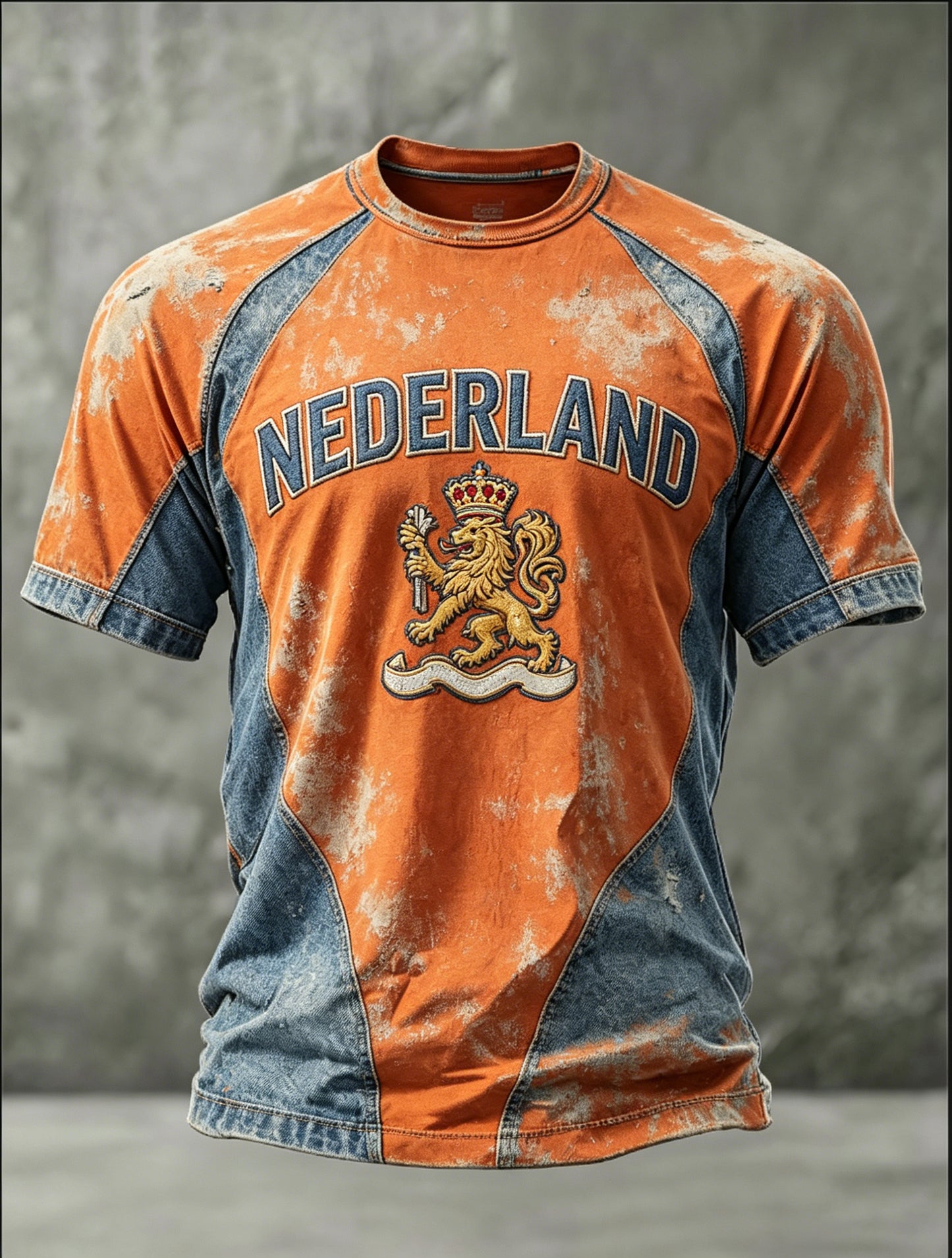 Heren T-shirt met kunstprint ter herinnering aan Koningsdag