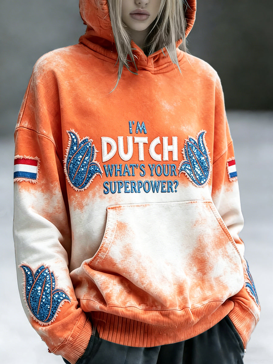 Damesgradiënt Nederlandse pailletten 3D-geprinte casual modieuze hoodie
