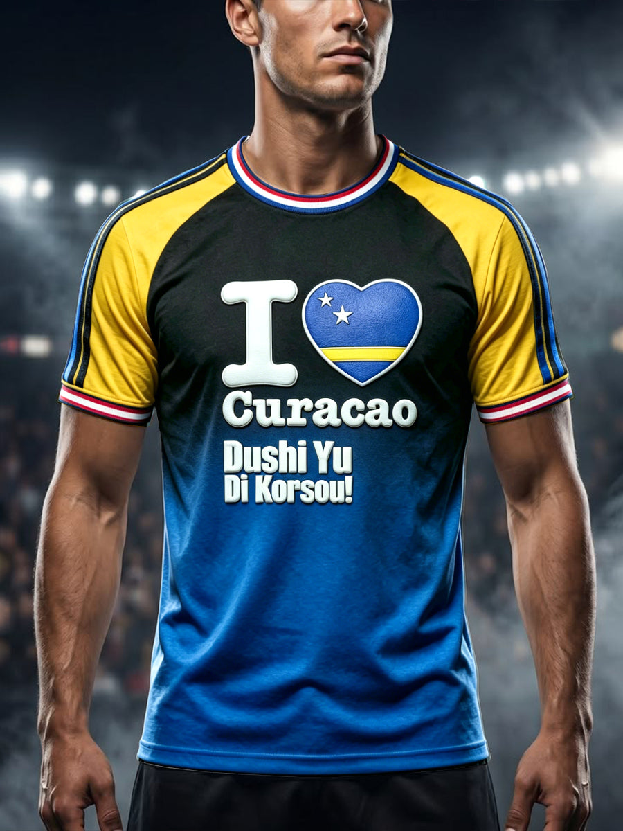 Heren T-shirt met 3D-print en kleurverloop voor vrijetijdsgebruik, afkomstig van Curaçao