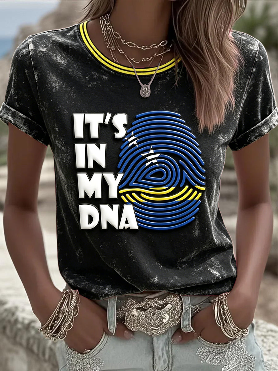 Black Curaçaos 3D-geprinte casual T-shirt voor dames