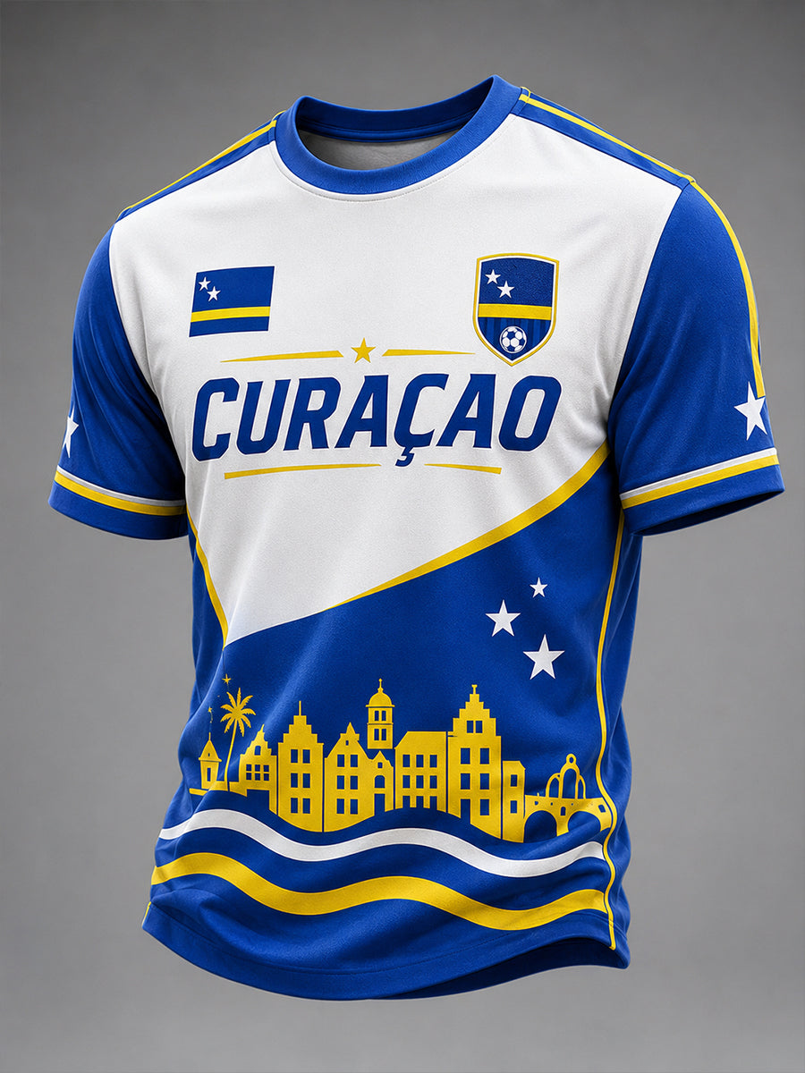 Heren T-shirt met korte mouwen met Island Football Print