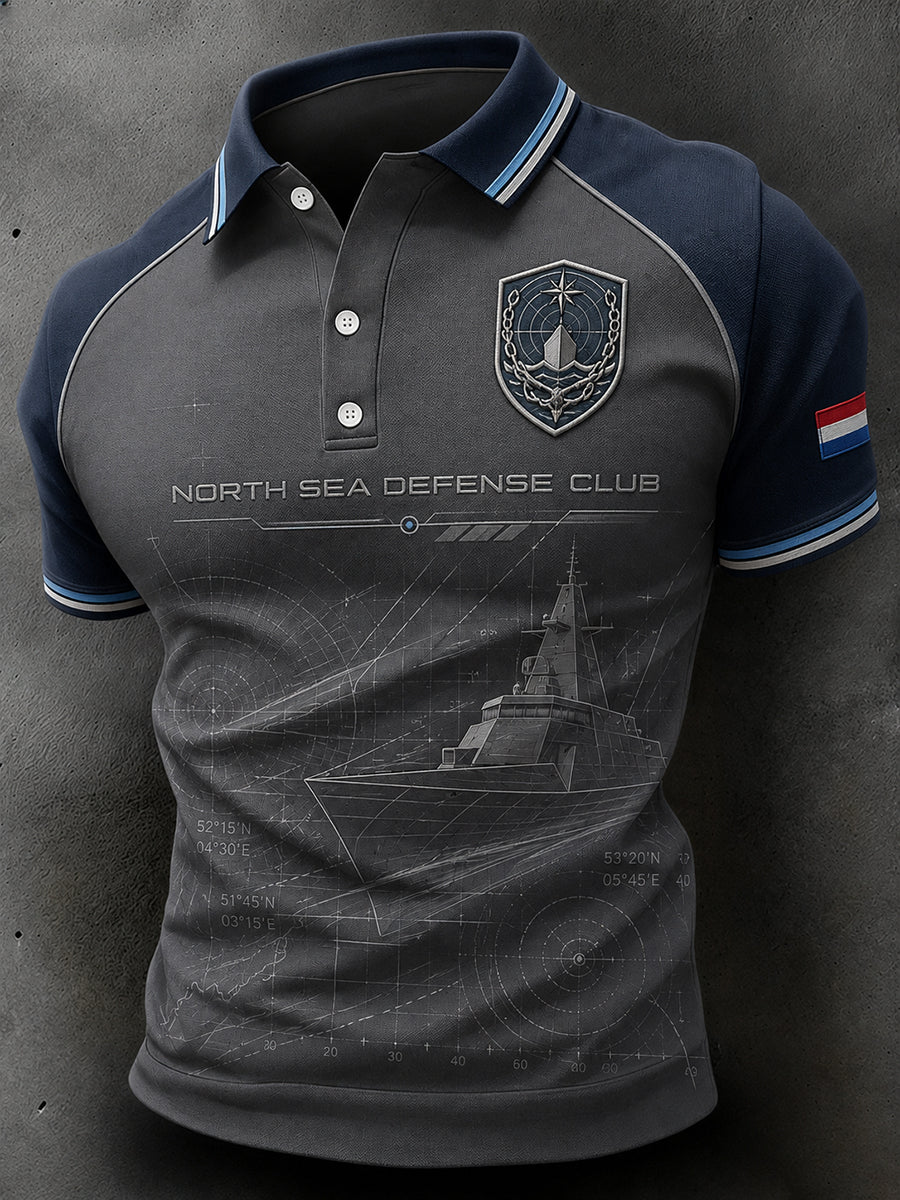 Poloshirt met marinethemd en korte mouwen voor heren