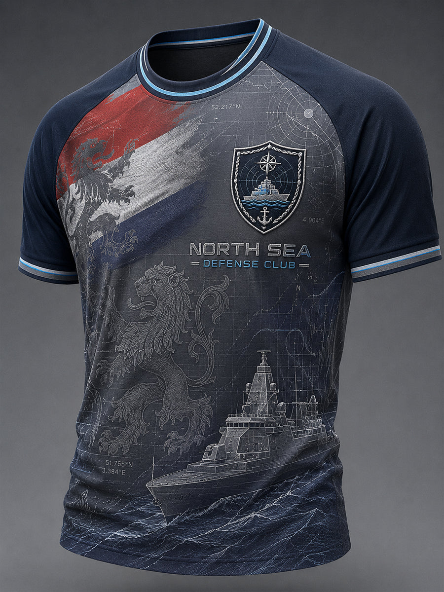 Heren-T-shirt met marine-thema en print, korte mouwen