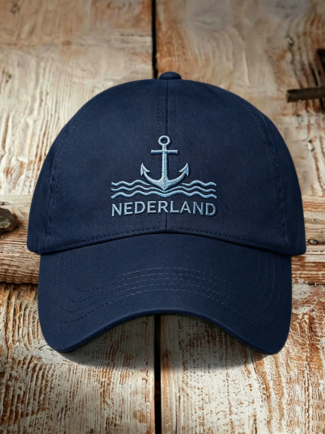 Navy-thema geborduurde print hoed