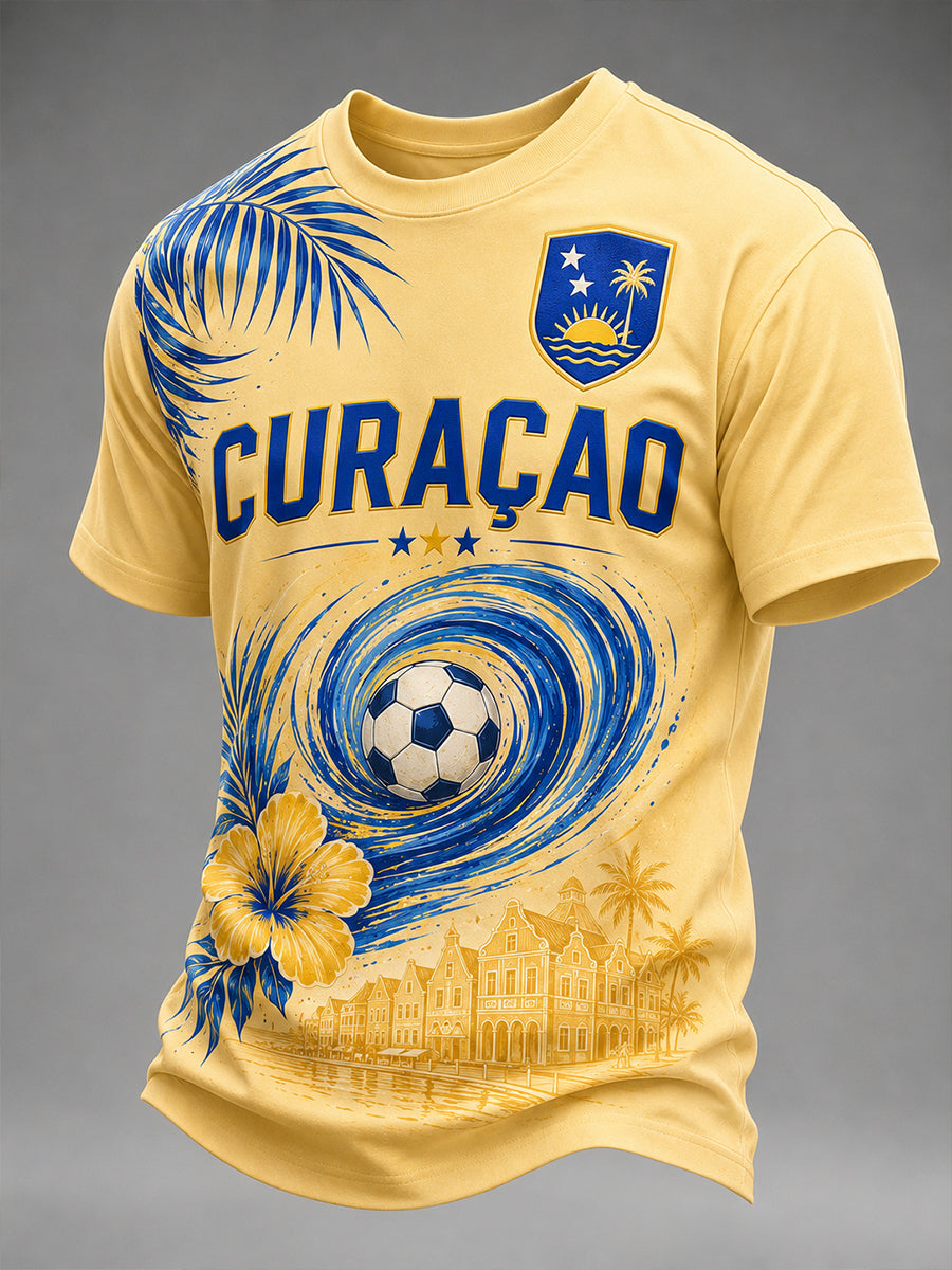 Heren T-shirt met korte mouwen met Island Football Print