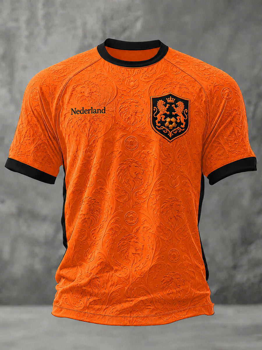 Herenkleding als cadeau voor voetbalfans, casual T-shirt met opdruk