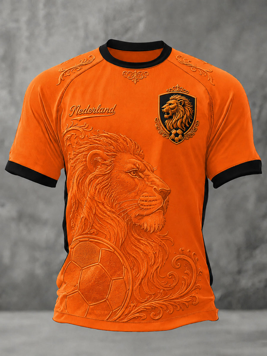 Herenkleding als cadeau voor voetbalfans, casual T-shirt met opdruk