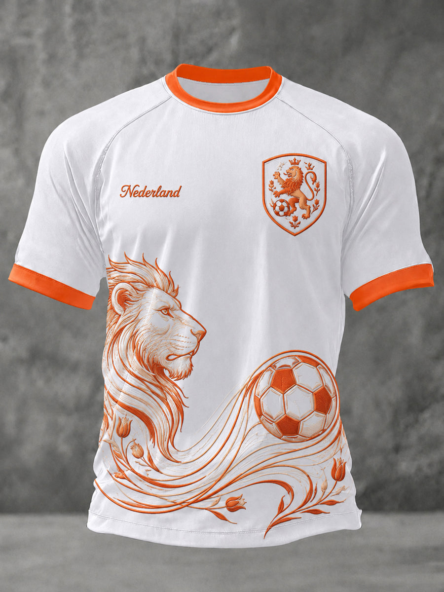 Herenkleding als cadeau voor voetbalfans, casual T-shirt met opdruk