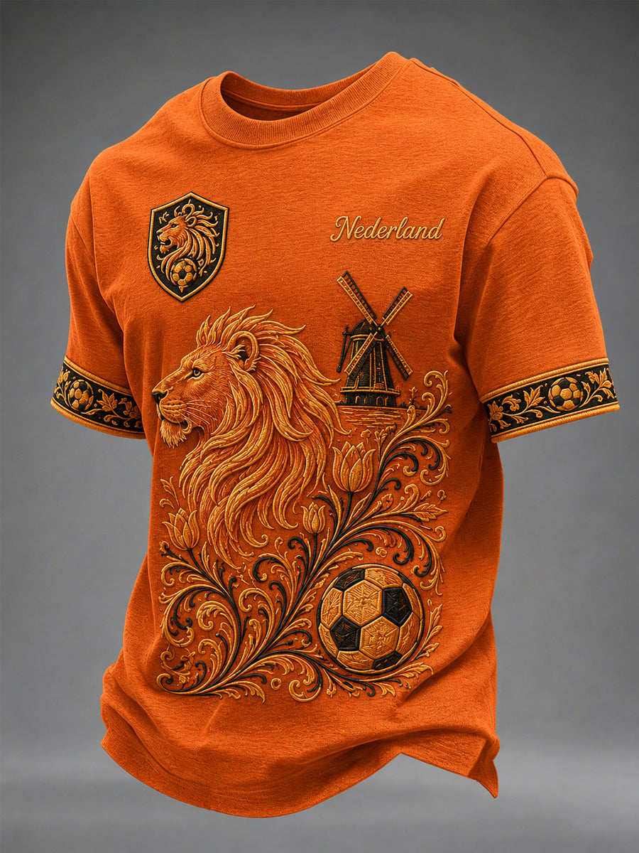 Herenkleding als cadeau voor voetbalfans, casual T-shirt met opdruk