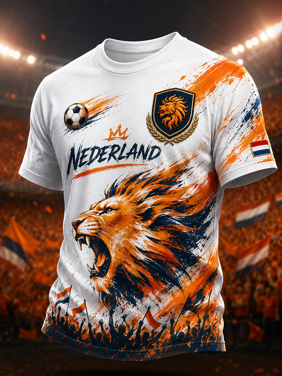 T-shirt met korte mouwen en voetbalprint voor heren