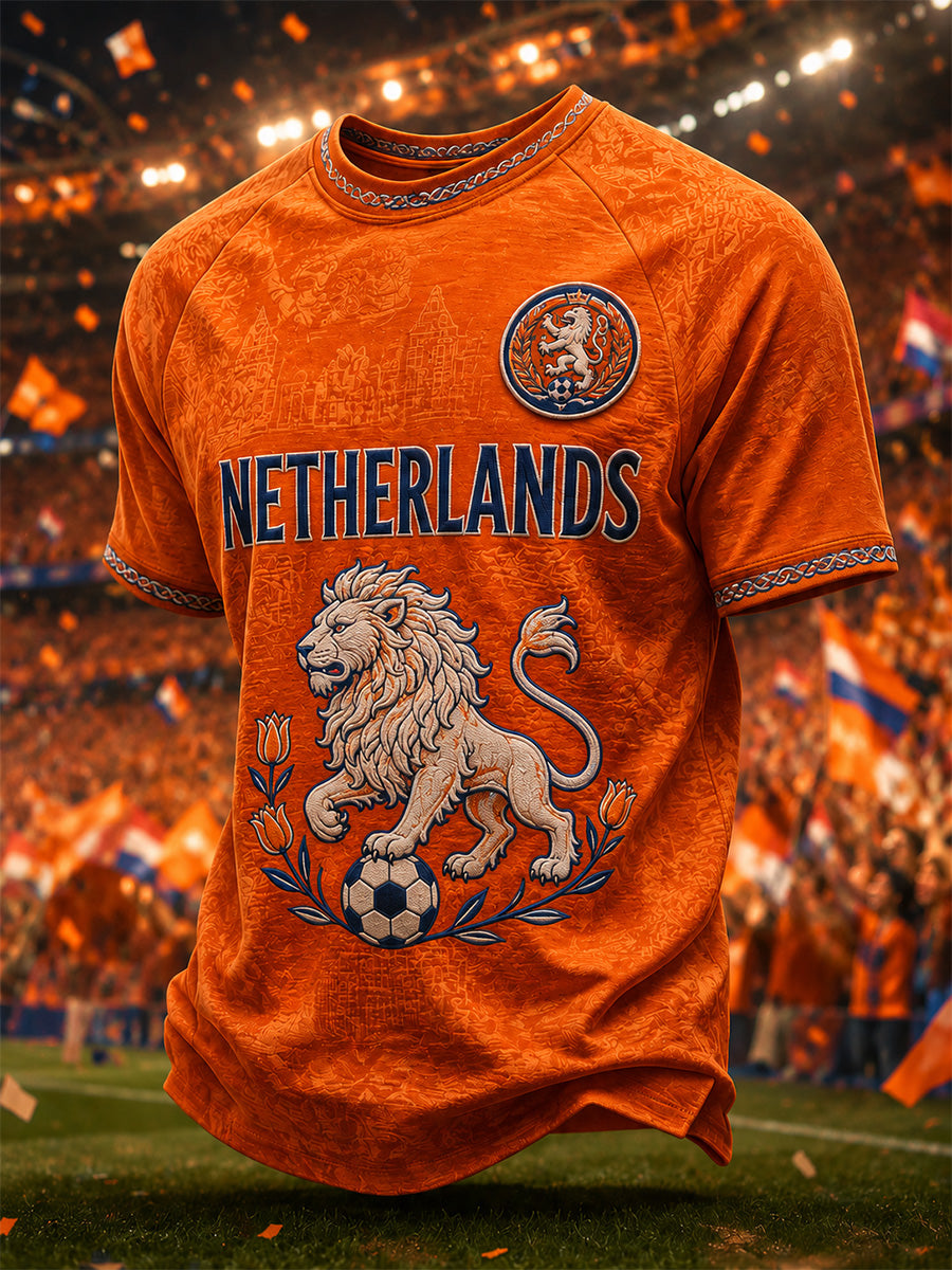 Herenkleding als cadeau voor voetbalfans, casual T-shirt met opdruk