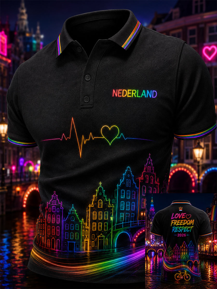 Herenpolo met korte mouwen en Lgbt-vrijheidsprint