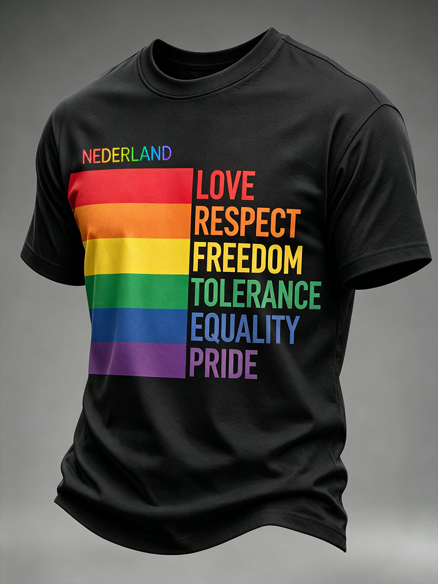 Lgbt met vrijheidsthema bedrukt T-shirt met korte mouwen