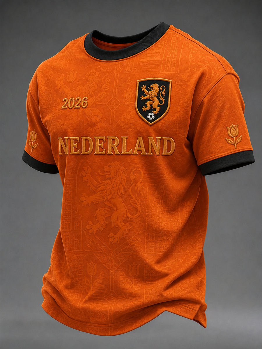 Herenkleding als cadeau voor voetbalfans, casual T-shirt met opdruk
