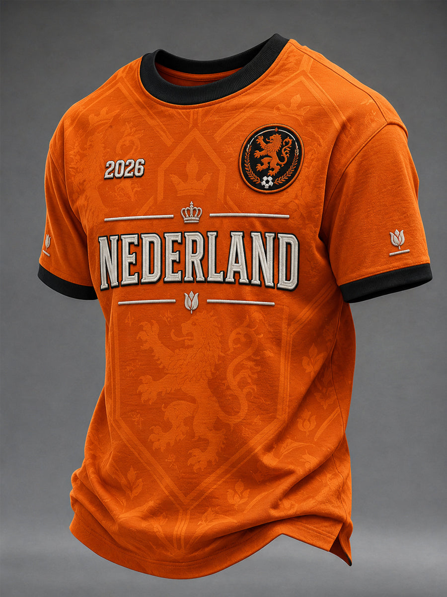 Herenkleding als cadeau voor voetbalfans, casual T-shirt met opdruk