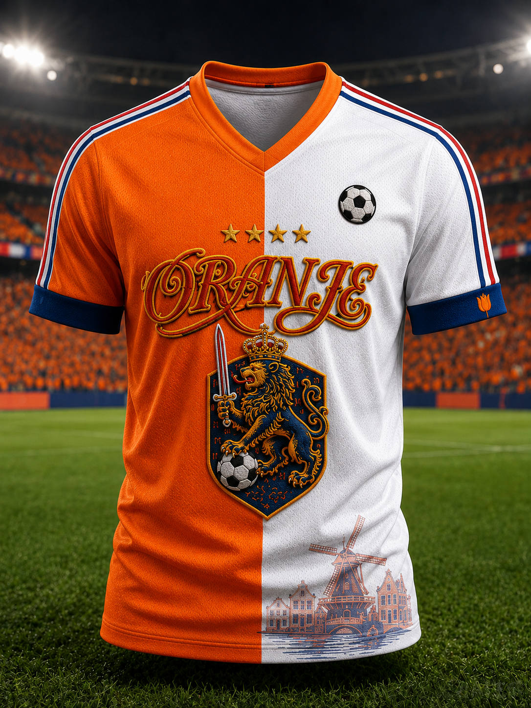 Heren T-shirt met vikings van Nederlandse voetbalclub en halflange mouwen