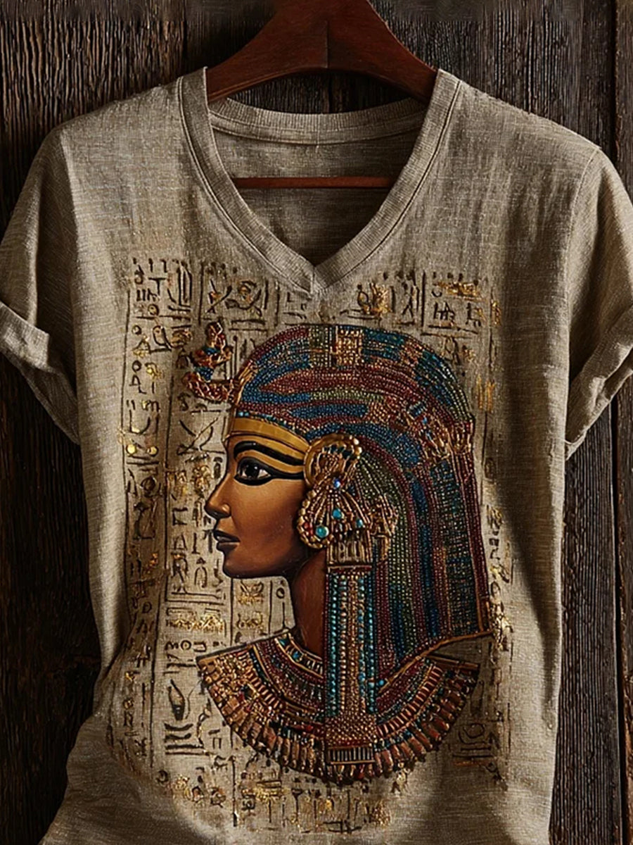 T-shirt met oude Egyptische print voor dames