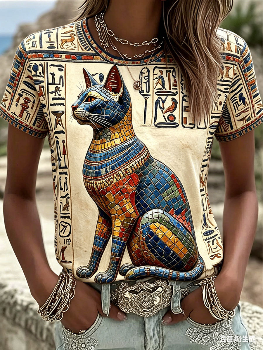 Vrouwen oude Egypte Bastet T-shirts