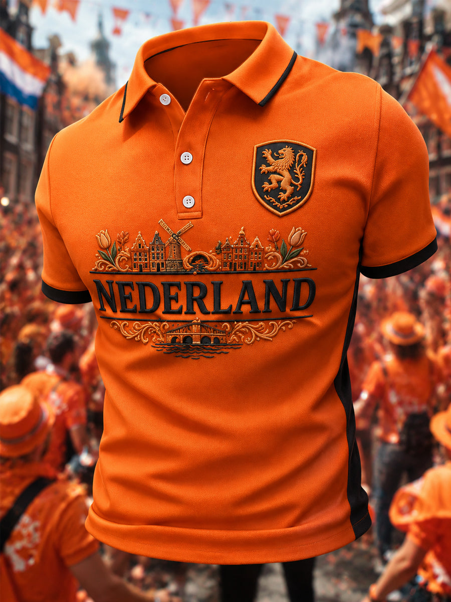 Heren Nederland-print casual polo