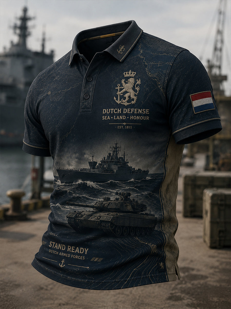 Korte vrachtbroeken voor heren met vintage print in militaire stijl