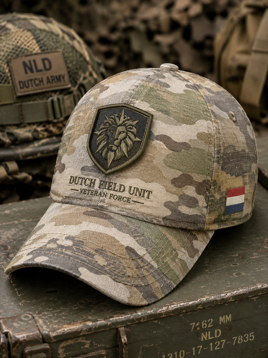 Vintage camouflagehoed voor heren met print in militaire stijl