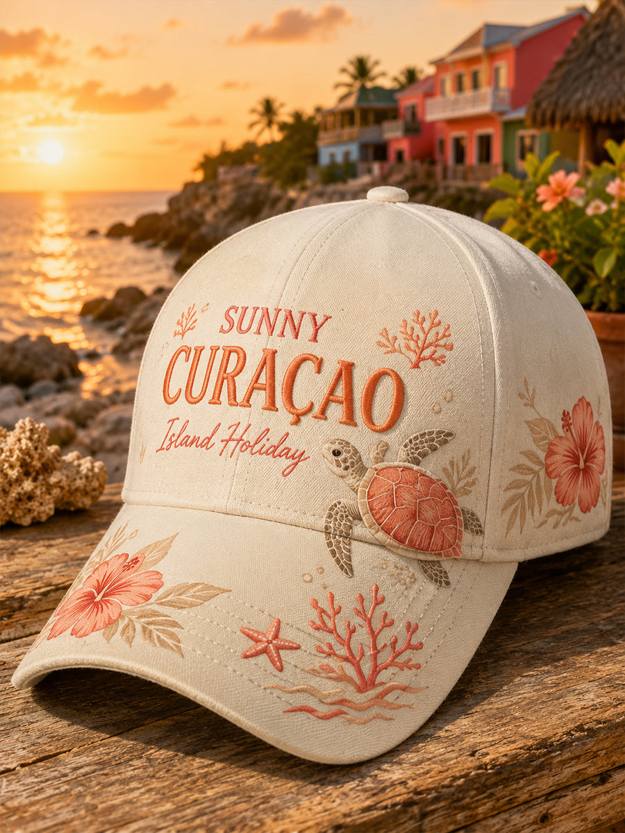 Muts met prints in eilandvakantiestijl