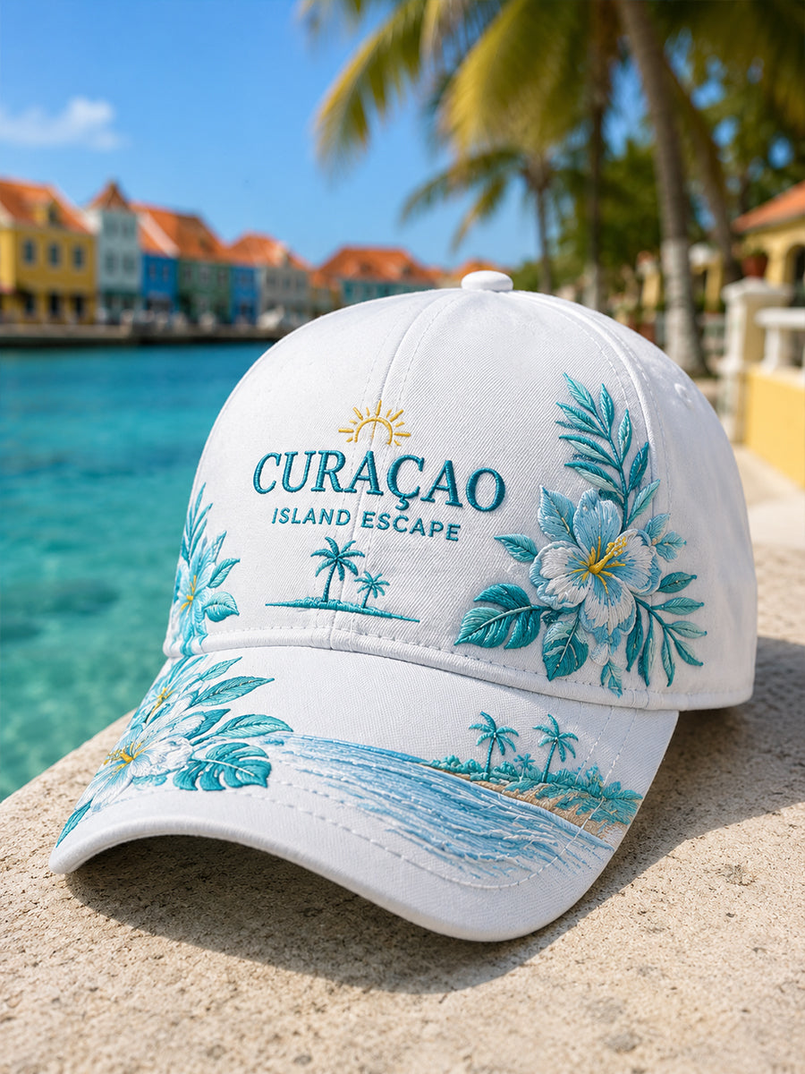 Muts met prints in eilandvakantiestijl