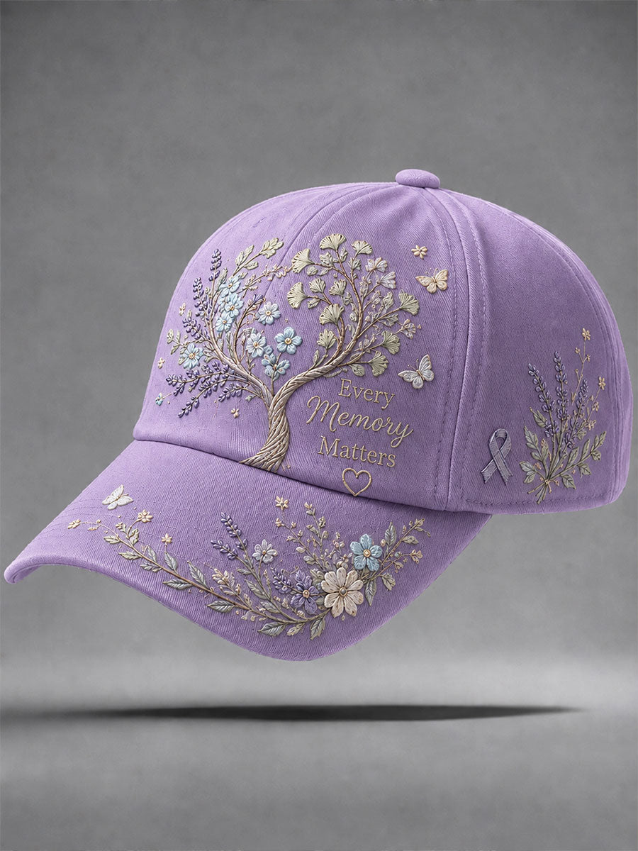 Alzheimer-thema "Elk lidmaatje is belangrijk" Bloemenprint casual unisex-hoed