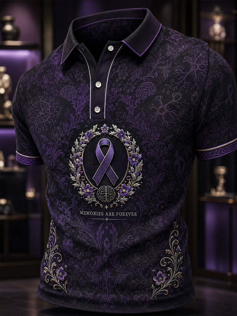 Korte mouwen shirt voor mannen ter bewustwording van de ziekte van Alzheimer