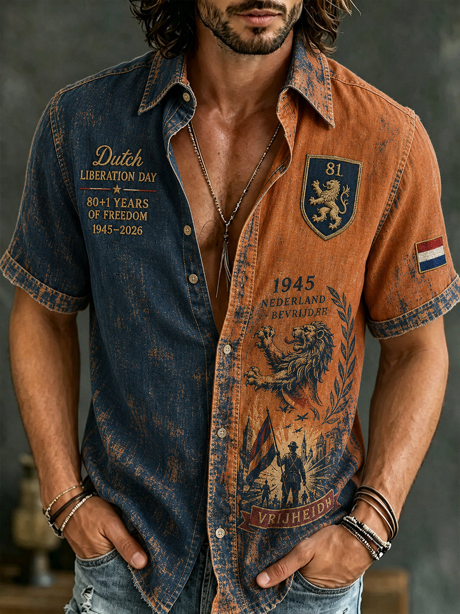 Herdenkingsshirt met grafische print en korte mouwen voor de Dag van de Emancipatie van Mannen