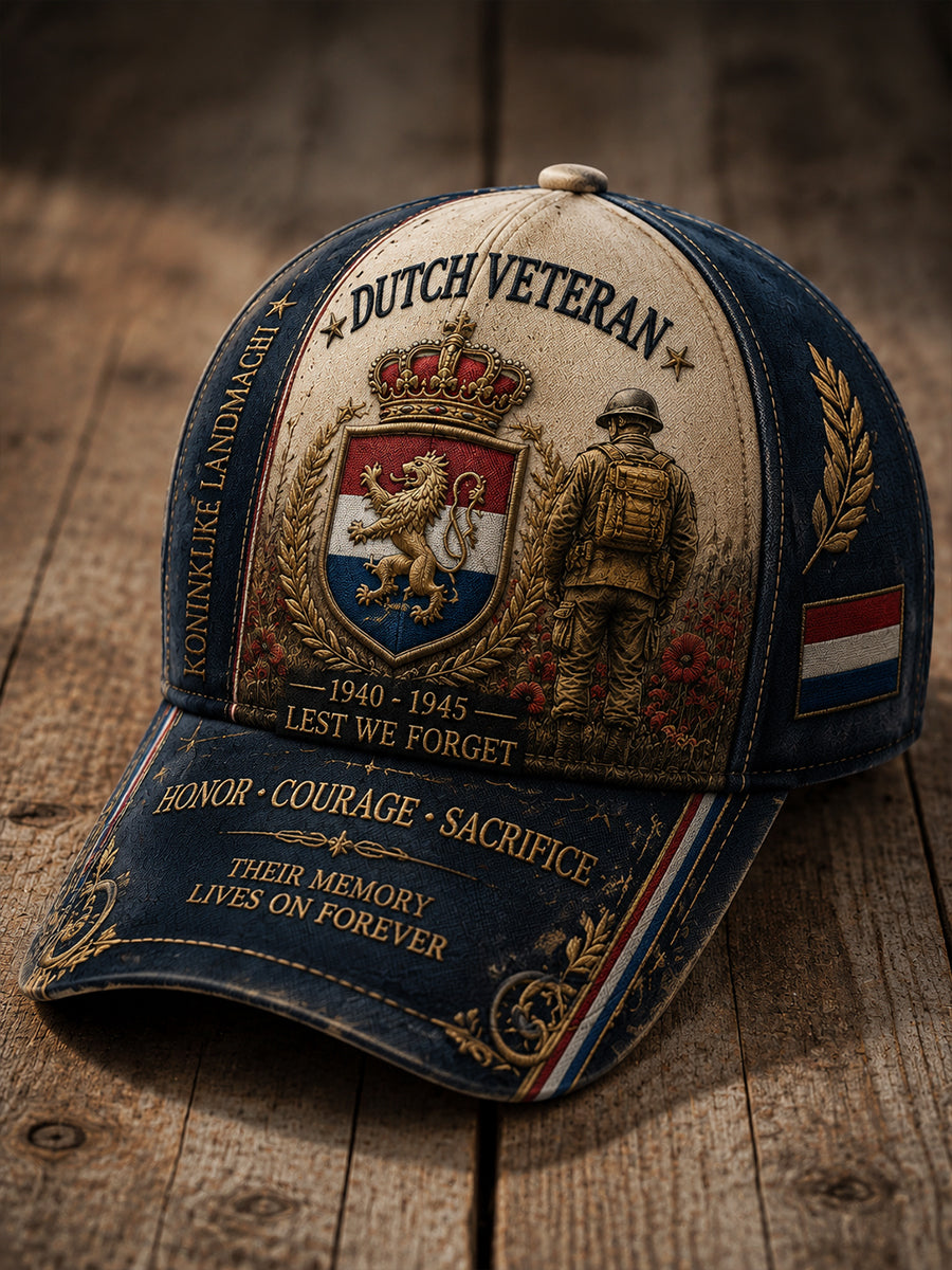 Herenhathoed in vintagestijl met militair geïnspireerde print