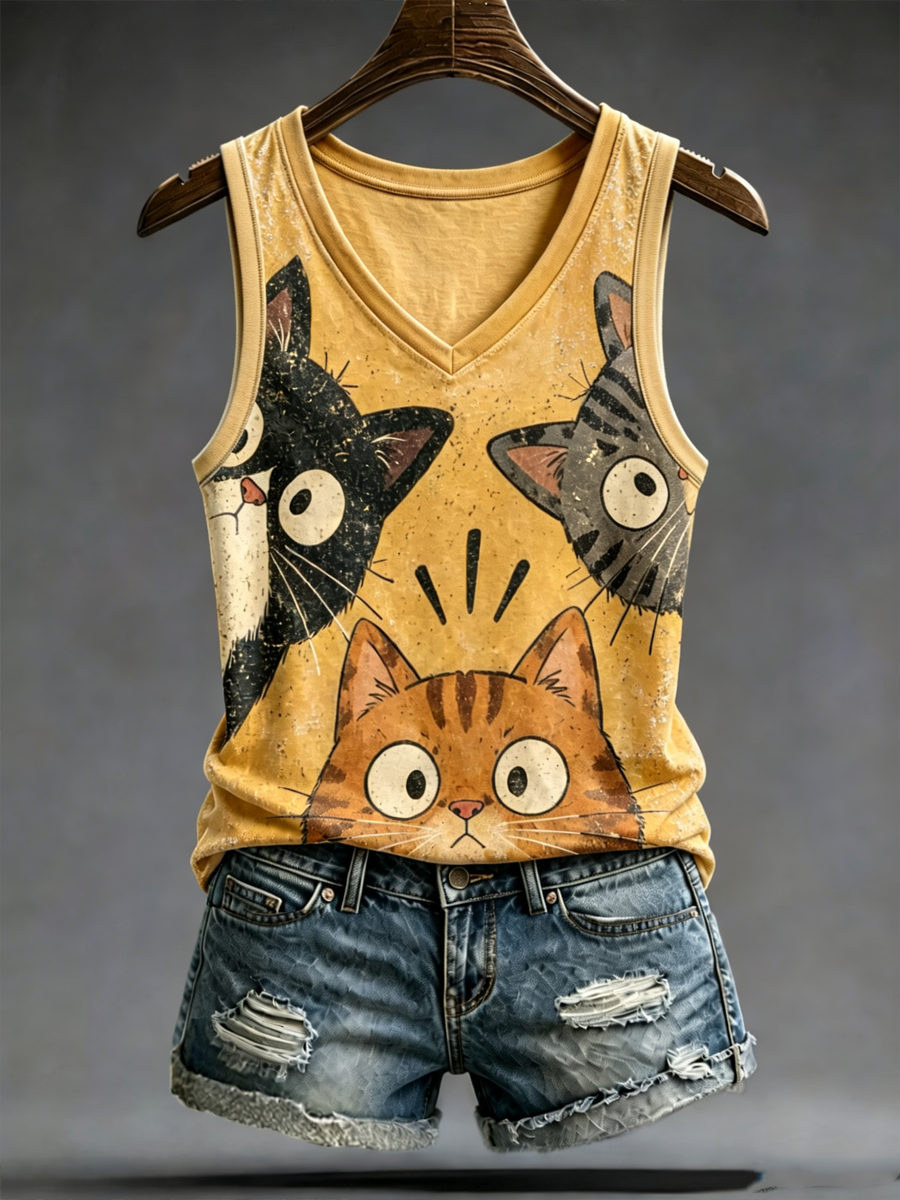 Schattige vesten met kattenprint voor dames