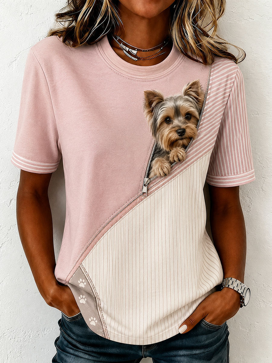 Dames T-shirt met schattige Yorkshire terriër