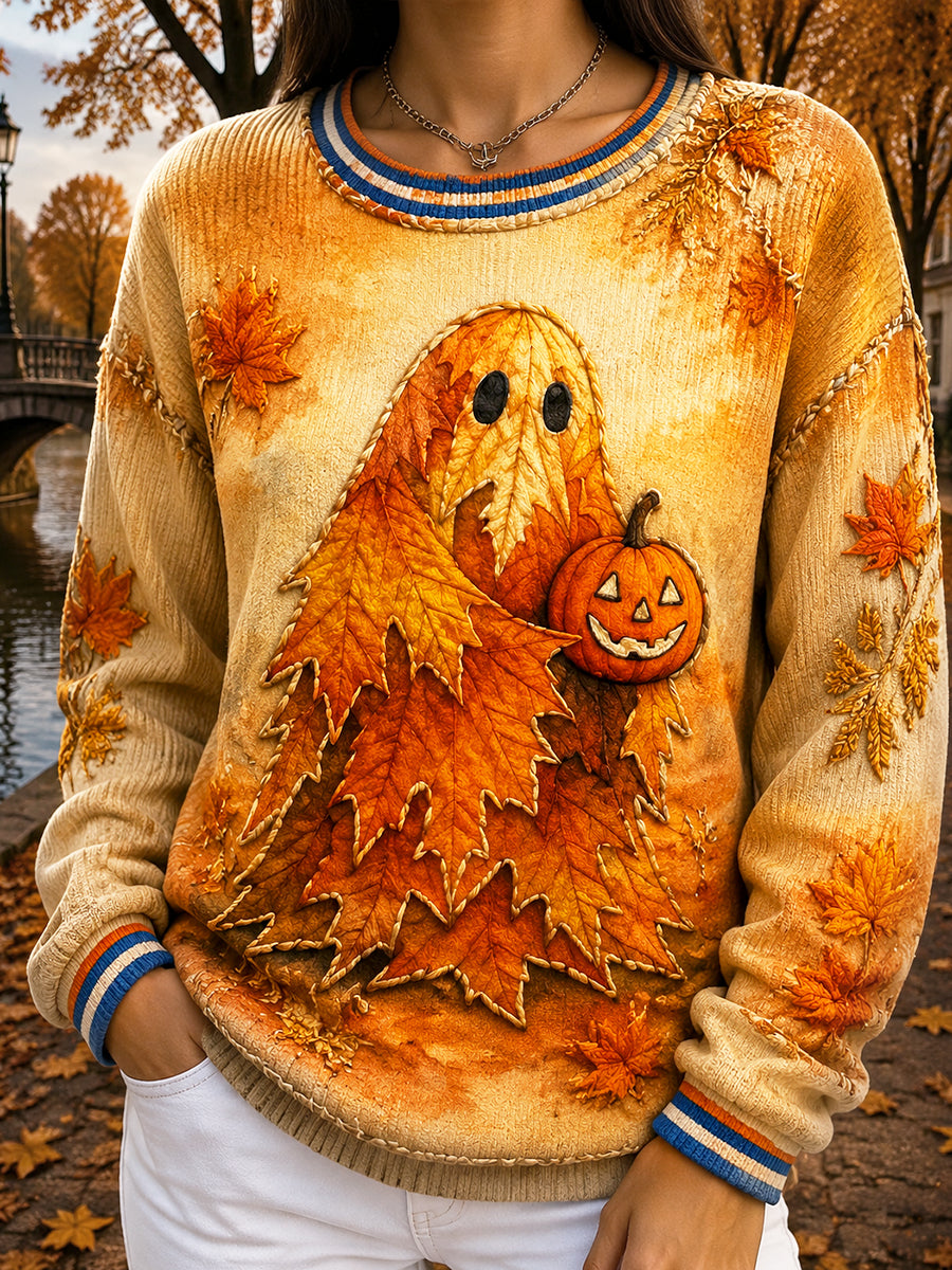 Nederlandse Halloween spookprint los-fit sweatshirt voor dames