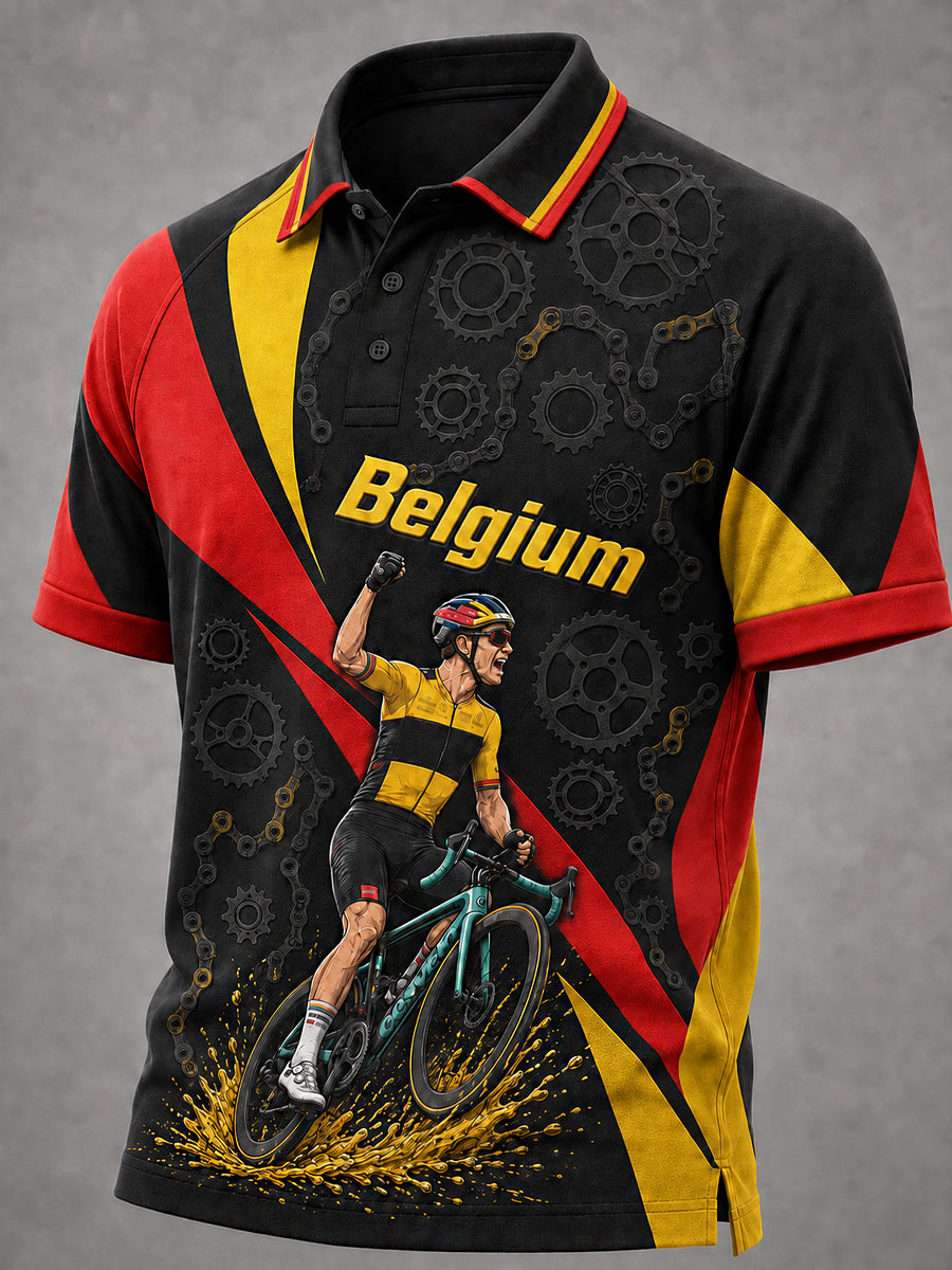 Heren modder koning van België gedrukt Raglan poloshirt