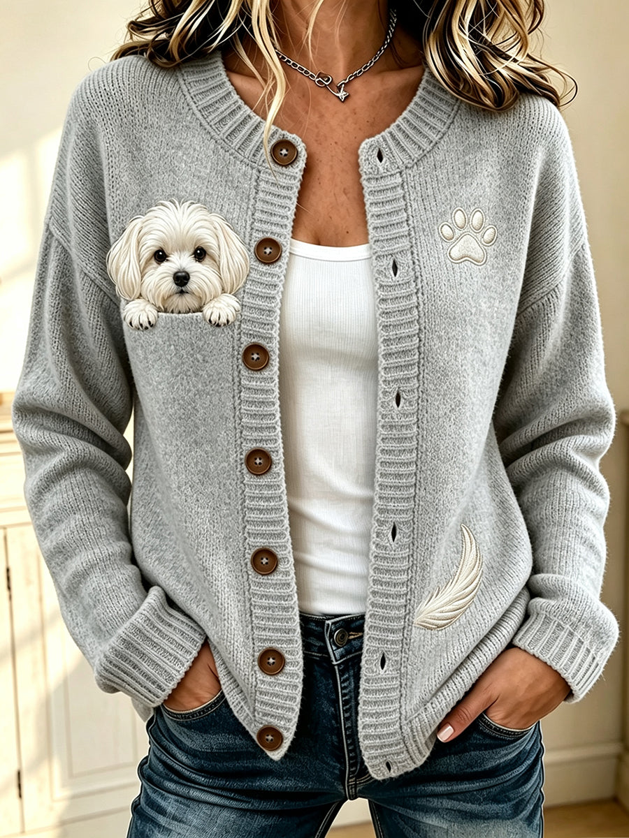 Schattige griezelige Maltese en paw print knus vest