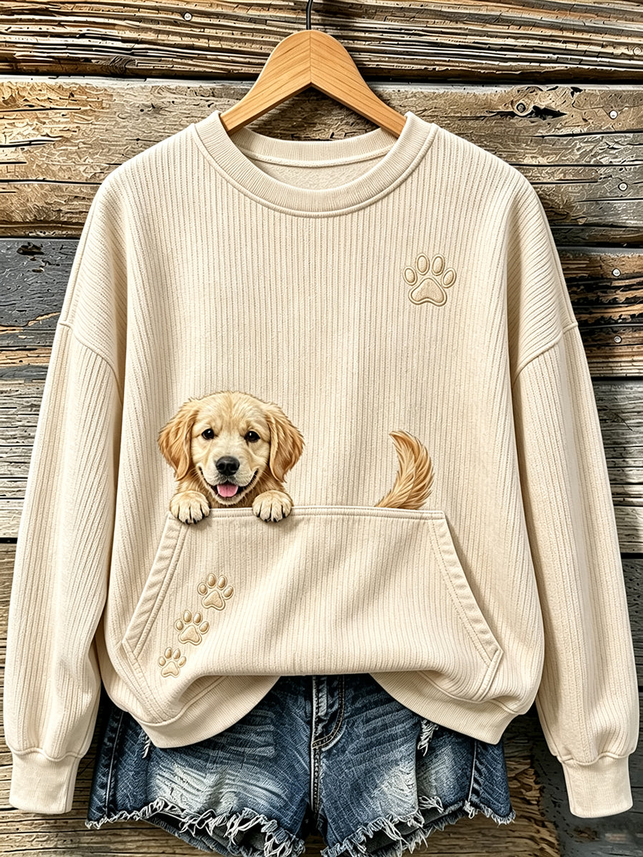 Schattige griezelige gouden retriever & Paws voor dames print knusse trui