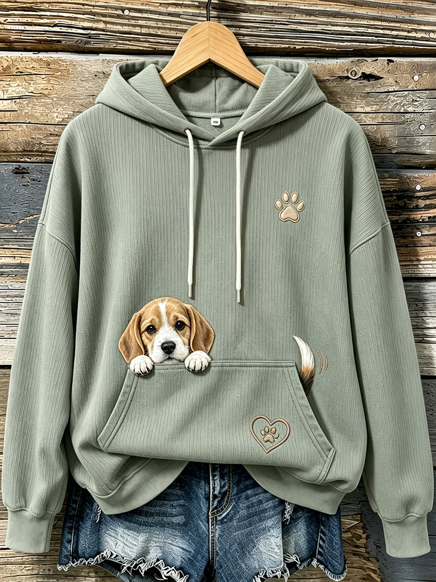 Schattige griezelige Beagle & Pows voor dames print een knusse trui met capuchon