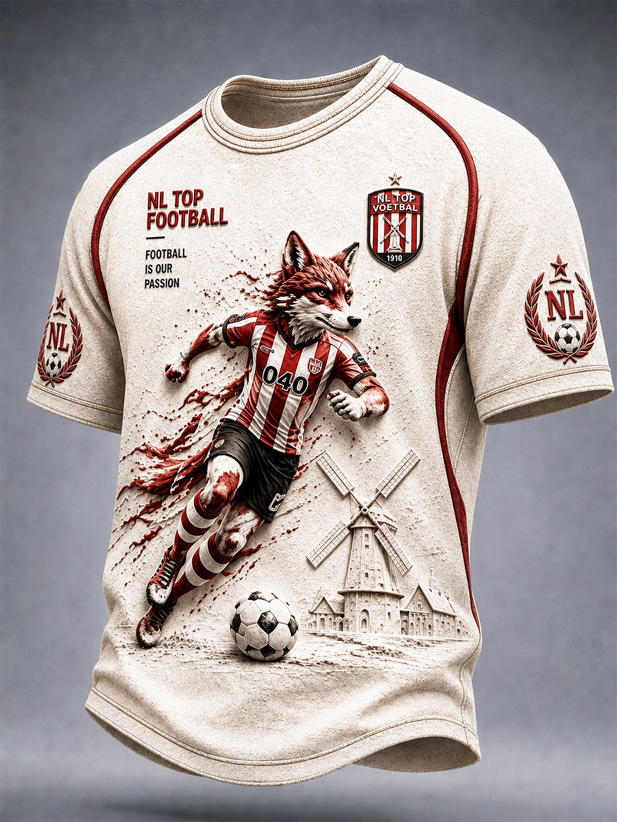 Gedrukte casual T-shirt voor heren uit Nederland PSV Eindhoven