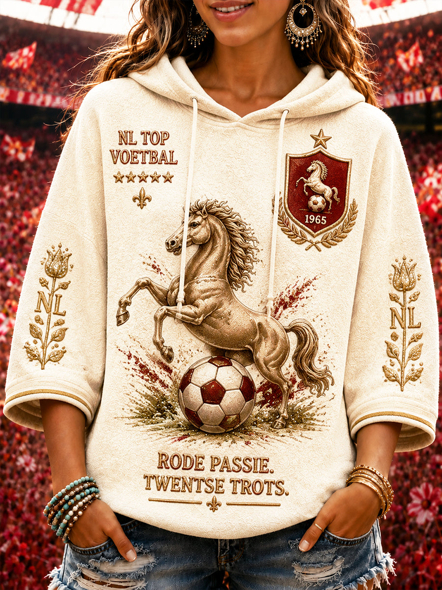 Holland Twente voetbalprint casual sweatshirt met capuchon voor dames