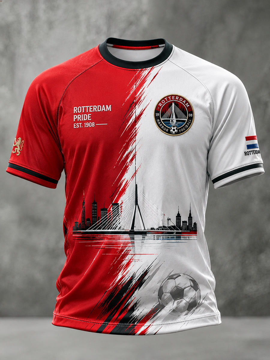T-shirt met raglanmouwen en grafische print voor de heren-voetbalclub