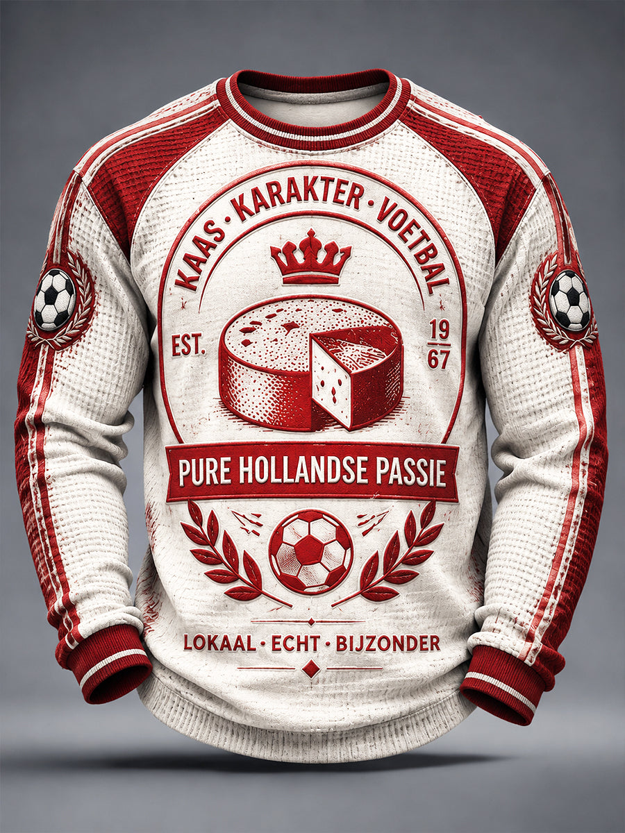 Heren Nederland Alkmaar Zaanstreek Voetbal-Gedrukt Casual T-shirt met lange mouwen