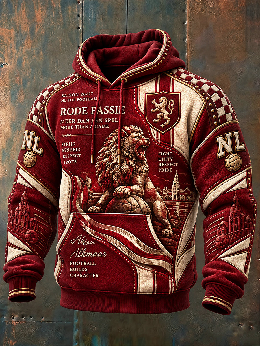 Nederlandse Eredivisie AZ Alkmaar bedrukt casual sweatshirt met capuchon voor heren