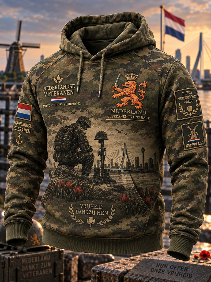 Oversized shoulder hoodie voor heren met zakken