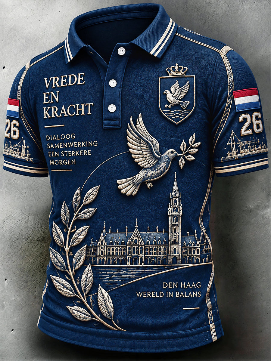 Heren Holland Den Haag Stadsopdruk Casual Poloshirt