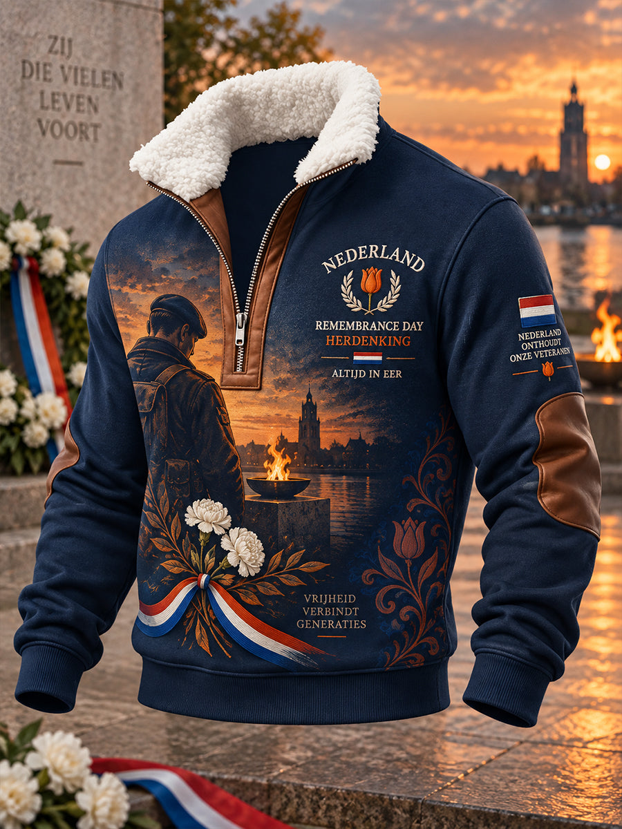 Veteran Memorial heren Sweatshirt met grafische print en lange mouwen