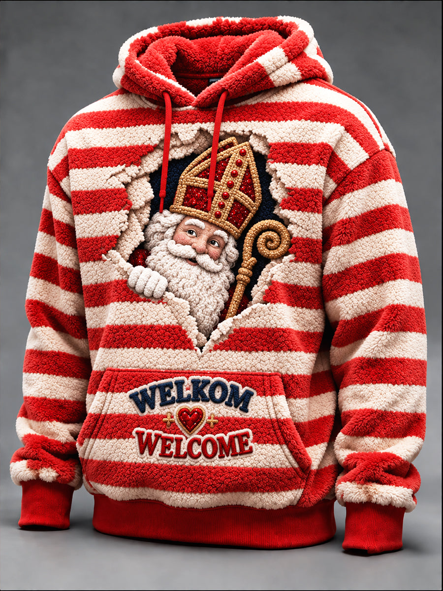 Nederlandse sweatshirt met capuchon met gestreepte print