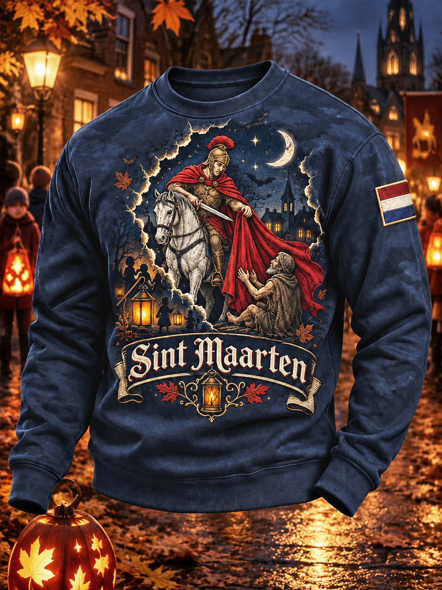 Holland St. Martin's dag ridderprint casual sweatshirt voor heren