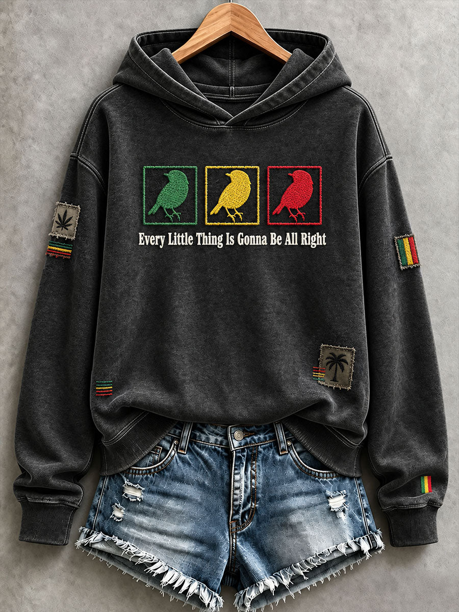 Dameshoodie met de tekst 'Every Little Thing Is Gonna Be All'